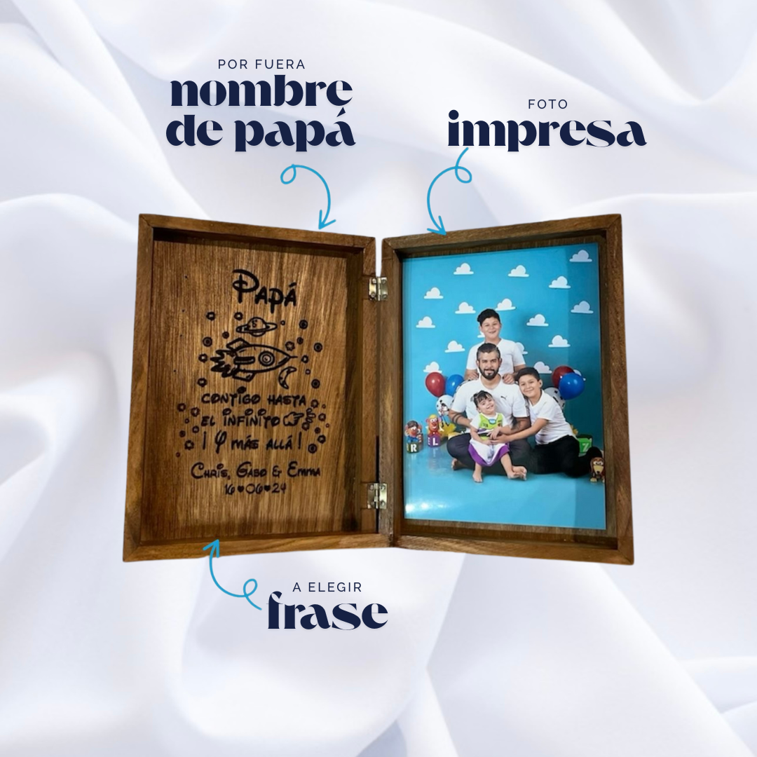 Portaretrato de madera personalizado para papá
