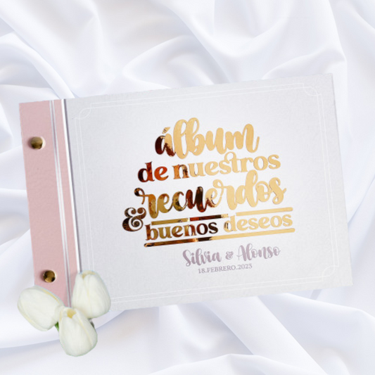 Libro de firmas y fotos para boda "Nuestros Recuerdos" Álbum