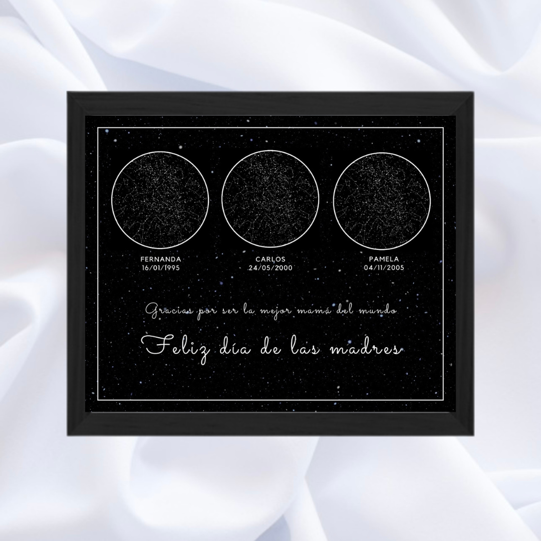 Mapa estelar (tres mapas) para mamá