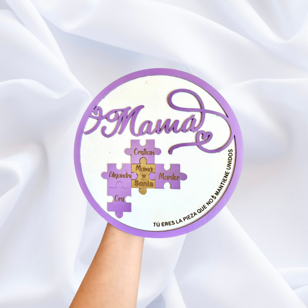 Cuadro rompecabezas mamá "circular"
