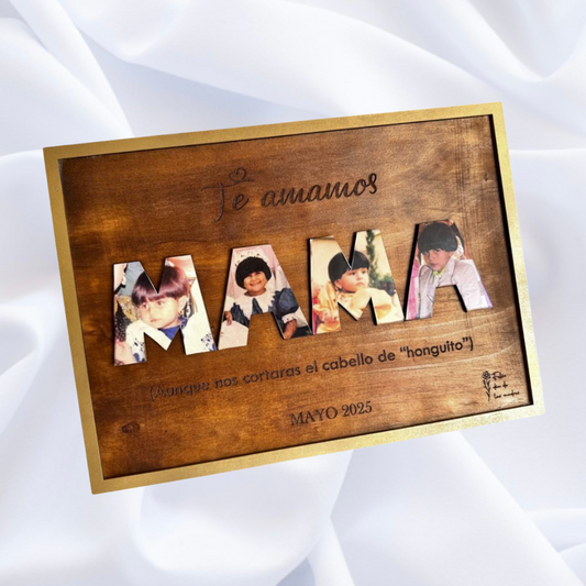 Cuadro MAMÁ en madera