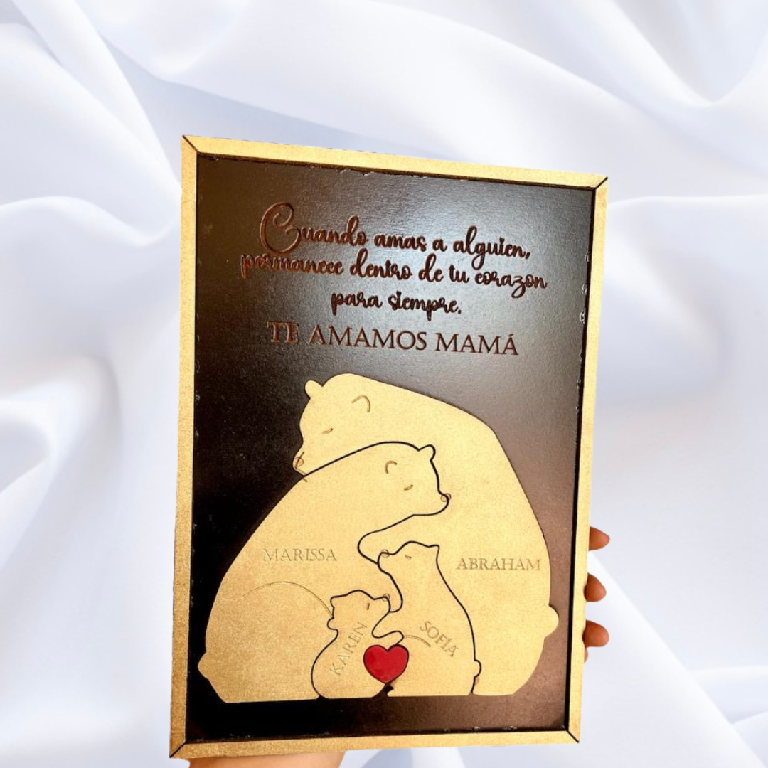 Cuadro rompecabezas osos "nombres"