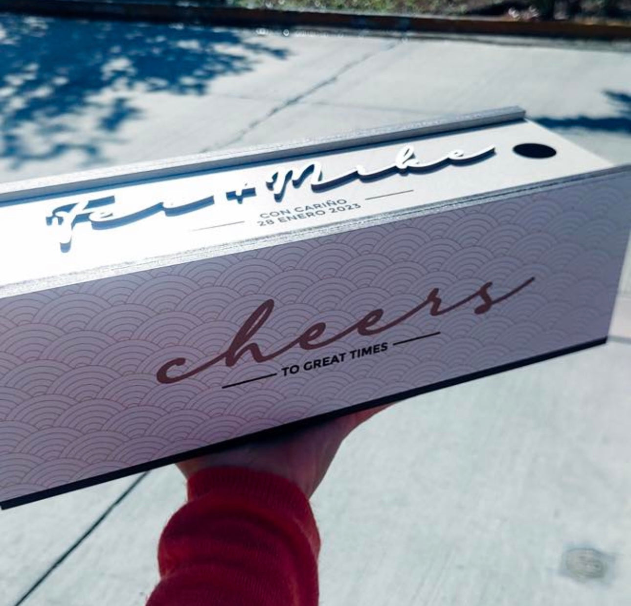 Caja de mdf para botella de vino