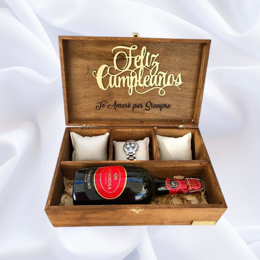 Caja para padrino / cumpleaños (wine o´clock)