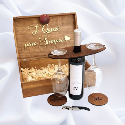 Caja para padrinos (Kit Tradicional) con vino 3V