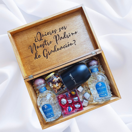 Caja para padrino (tequila 7 leguas)