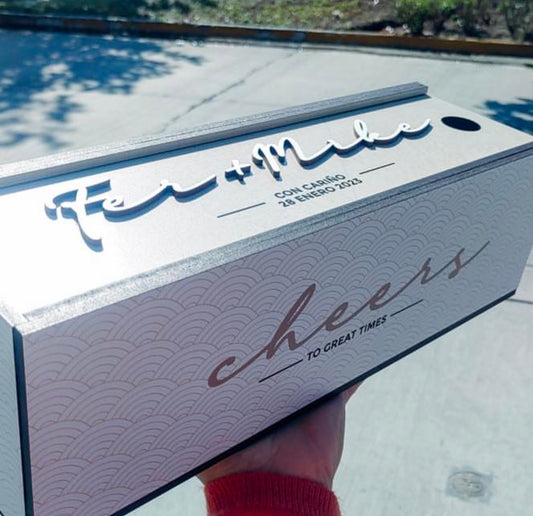 Caja de mdf para botella de vino
