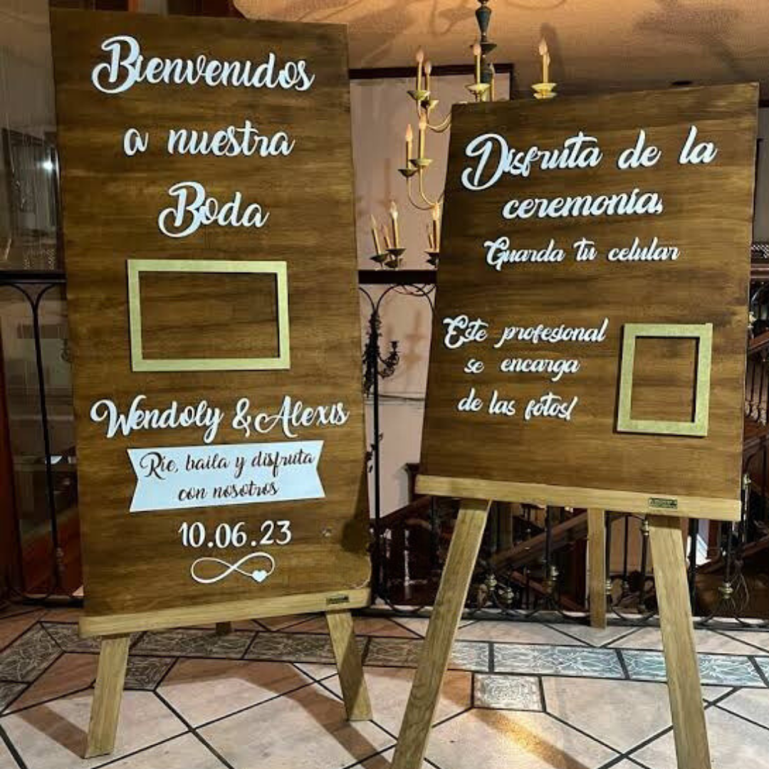Letreros de bienvenida (Boda, XV años, Baby Shower)